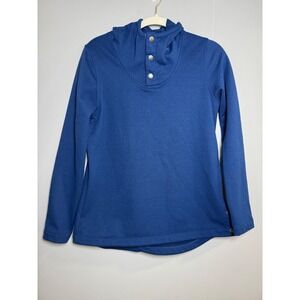 The North Face Womens Pullover Hoodie Small‎ Blue Button Up Long Sleeve
